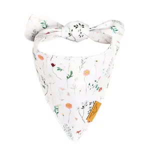Remy+Roo Spring Dog Bandanas | Premium Durable Adjustable Polyester Fabric | Patented Shape Girl Dog Bandana, Floral Dog Bandana Plaid Tassel pet neck