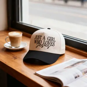 Just A Girl Who Loves Jesus Letter Embroidered Trucker Cap, Adjustable Snapback Cap, Casual Outdoor Sports Stylish Hat for Women & Men, Perfect Gift for Faithful Friends & Family, Classic Trucker Hat, Casual Outfits Cap