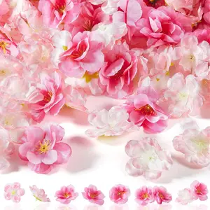 150 Pieces Cherry Blossom Heads Artificial Cherry Blossom Fake Silk Cherry Blossom Heads Cherry Blossom Petals for Dress DIY Accessories Wedding Party Home Decoration (Fresh)