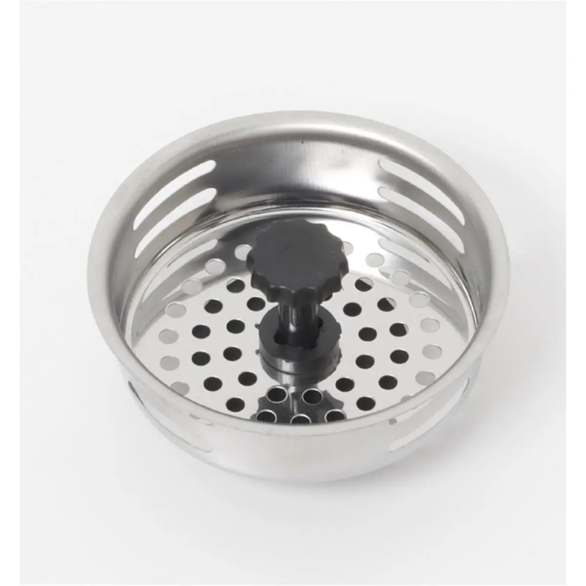 Farberware 6007954 Chrome Stainless Steel Kitchen Sink Strainer, 0.1 lbs, 3.35 in Diameter, Dishwasher Safe, with Open and Close Function