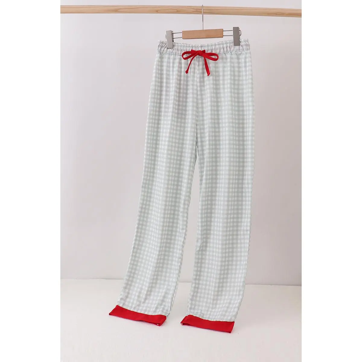 Sage gingham mom pajama pants