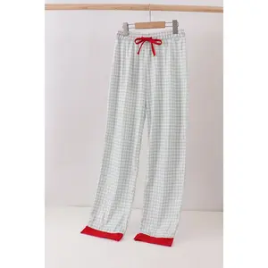 Sage gingham mom pajama pants