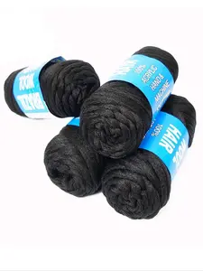 Long Straight Synthetic Hair Pieces Line, 4 Rolls Natural Fluffy Synthetic Hair Extensions for Hair Braids & Dreadlock Hair Making, Chic Hair Pieces for Daily & Cosplay & Costume Party Decor, Synthetic Braided Hair