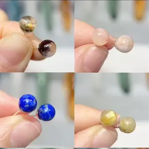 Carnelian Ear Stud, Garden Quartz Ear Stud, Blue Apatite Ear Stud, Flower Agate Ear Stud, Aquamarine Ear Stud, Golden Rutile Ear Stud, Straberry Quartz Ear Stud, Lapis Lazuli Ear Stud. More Natural Crystal Earring in Live Stream