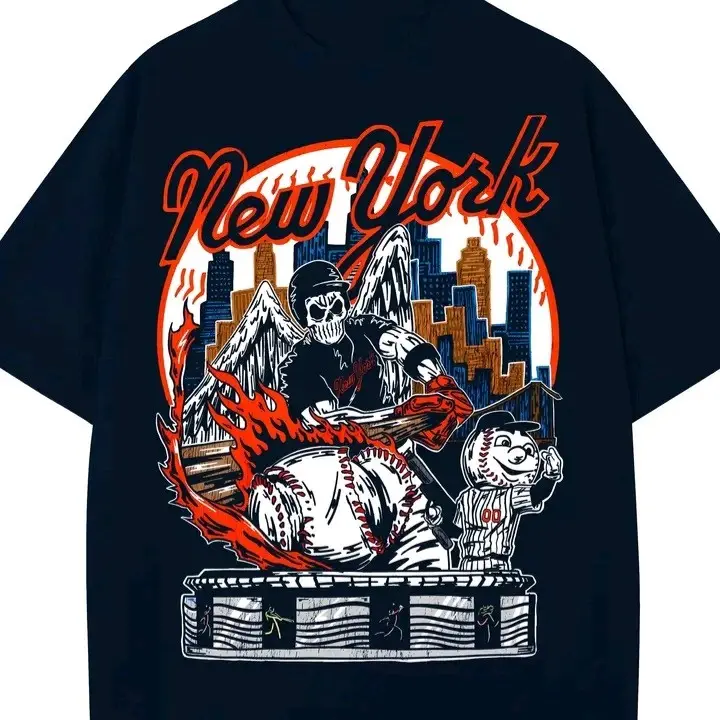 newyork Mets vintage skull t shirt size Medium