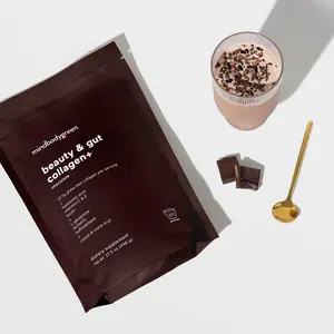 mindbodygreen Beauty & Gut Collagen+ Powder Chocolate Flavor Bi-Monthly Dietary Supplement for Glowing Skin US Edible Collagen for Skin Health