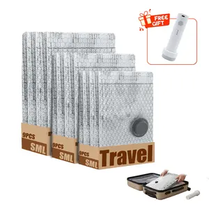 Rechargeable Cordless Vacuum Sealer Set– 9 Vacuum Storage Bags with Wireless Pump, Space-Saving for Travel & Home Compression Set