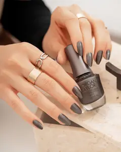 Morgan Taylor Midnight Caller - Dark Gray Metallic, Professional Lacquer, Vibrant, Chip-Resistant, Fast-Drying, Long-Lasting, High-Shine, Perfect for Manicures & Pedicure, 15mL.