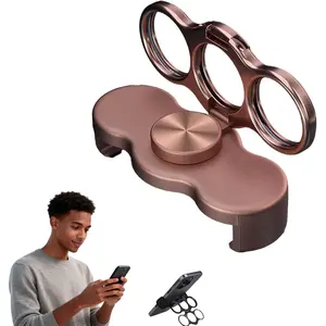 360 Rotating Triple Ring Phone Grip Stand with 3-Finger Back Clip - Foldable Magic Ring Holder for Phones, Tablets, and E-Readers - Adjustable Kickstand for Desk, Car, and Bed Viewing magnetic mount Batwing Universal Portable Monitor