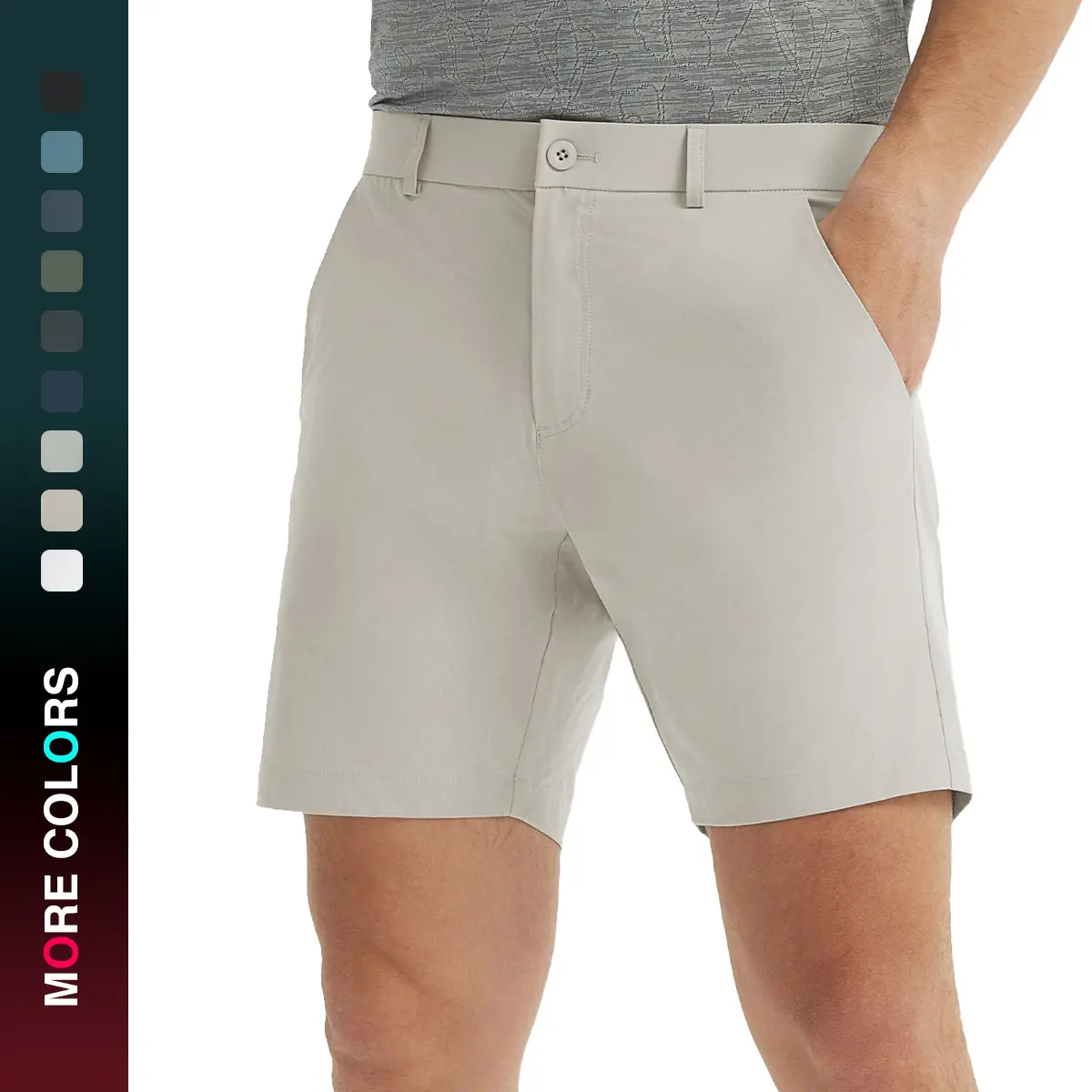 MAELREG Golf Shorts Men 7" Stretch Soft Flat Front Work Casual Shorts Lightweight Quick Dry Hybrid Flex Mens Dress Shorts
