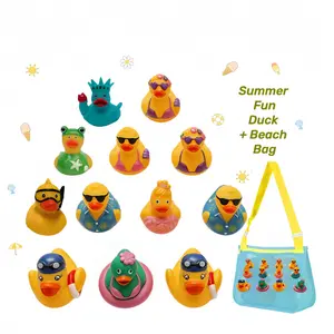 10/20PCS 4th of July & Summer Bikini Ducks Set with Statue of Liberty, Patriotic Independence Day Rubber Duck Figurines, JEEP Car Decor, Beach Pool Party Favors, Kids Birthday Gift,Graduation Summer Vacation Gift, Swimming Beach Tote Bag Included.