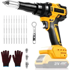 Cordless Rivet  Tool for  20V/21V MAX  (Tool Only), Brushless Electric Rivet  with 2698lbs Max Pulling Force for 3/16", 5/32", 1/8", for  Steel Stainless with 20 count Rivets