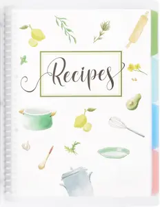 Recipe Book to Write in Your Own Recipes, Personal Blank Recipe Notebook, Removable Recipe Journal Book Binder with 8 Dividers and 24 Tabs, Hold up to 240 Recipes