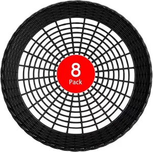 Paper Plate Holders, 8/12/24 Packs 9/10 Inch Paper Plate Holders Reusable Black Plastic Heavy Duty Supports for Picnic Party Dinner EBIGIC