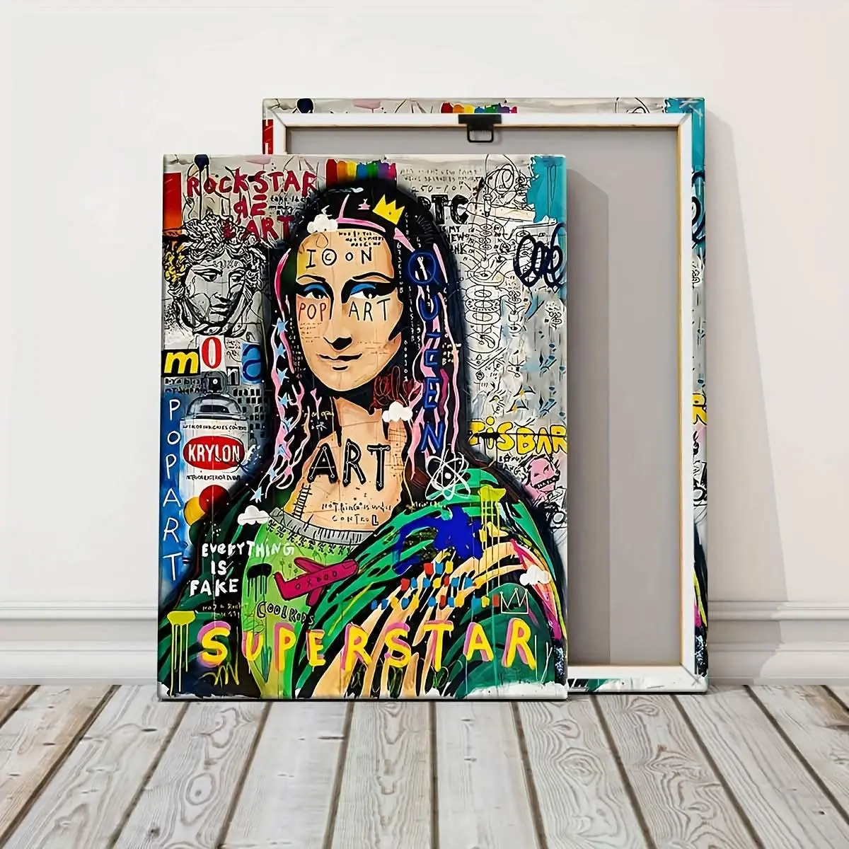 Mona Lisa Graffiti Painting, Graffiti Wall Art, Creative Design Print, Aesthetic Room Decor, Artwork Wall Painting for Gift, Wall Decor for Bedroom, Living Room, Dining Room, Poster, Picture Image Prints
