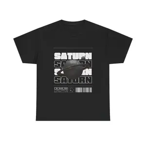 Women's space and astronomy, specifically focused on Saturn Graphic T-Shirt - Short Sleeve Crew Neck Regular Fit Casual Wear | Soft & Breathable Fabric, Durable Print, Everyday Comfort, Machine Washable, minimalist and modern graphic design with a