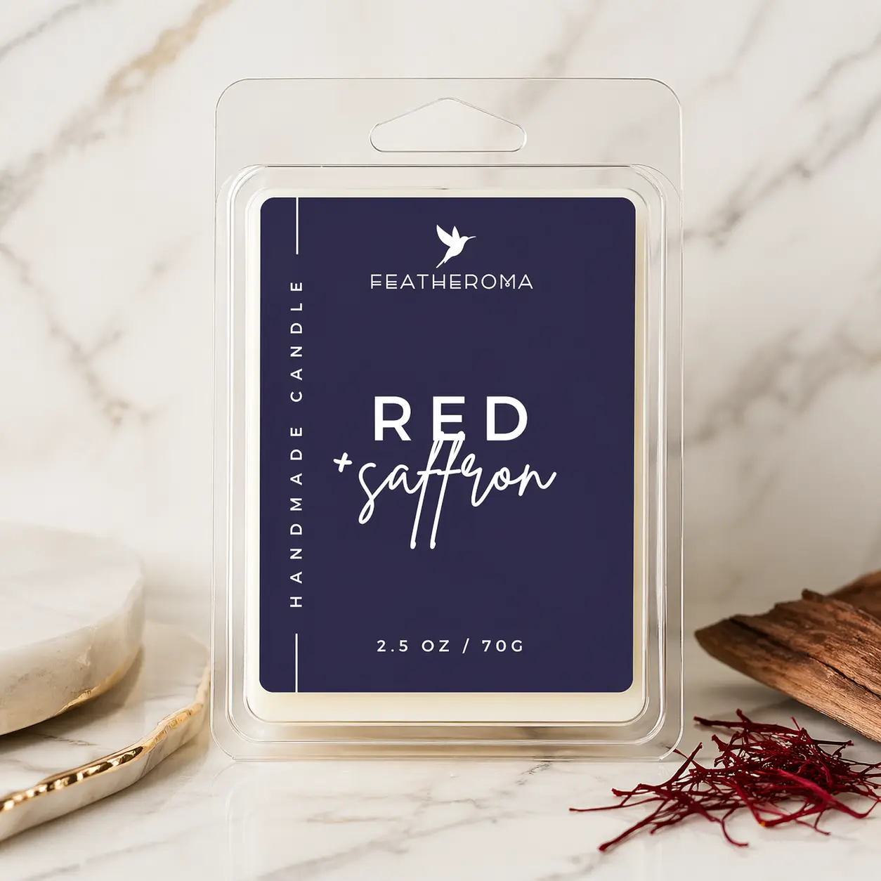 Red + Saffron Wax Melts | Warm Sweet Spicy Scent | Luxury Masculine Fragrance | Coconut Apricot Wax | Long Lasting Home Scent