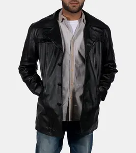 Hadley Men's Black Leather Coat