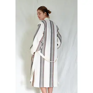 Brown Cream Nomad Long Bathrobe