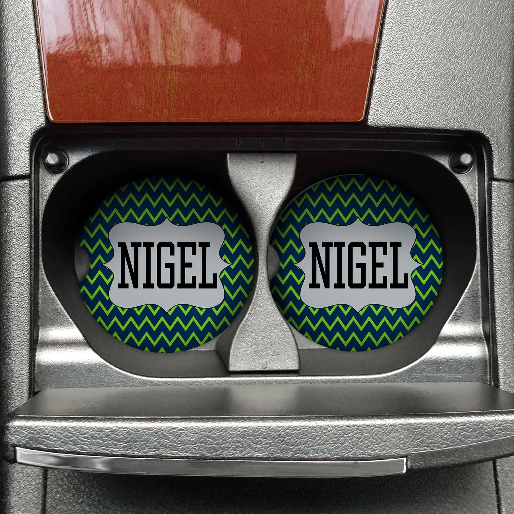 Personalized Car Coasters | Custom Car Accessories | Seahawks | Set of 2