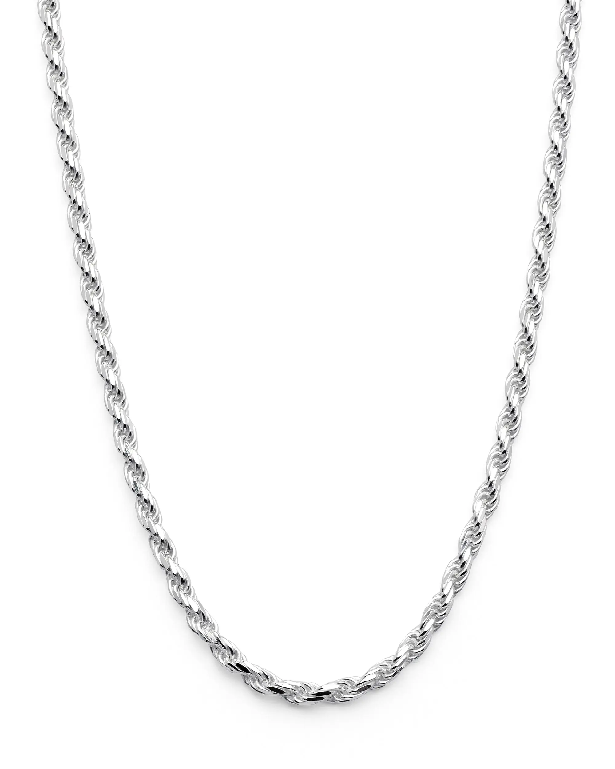 Men's 2.3MM Sterling Silver 925 Italian Rope Necklace Chain 16" 18" 20" 22" 24" 30" Men's 2.3MM Sterling Silver 925 Italian Rope Necklace Chain 16" 18" 20" 22" 24" 30"