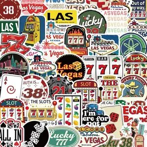 Las Vegas Themed Sticker, 50/1000pcs/set Creative Las Vegas Element Pattern Decorative Sticker, DIY Decals for Water Bottle, Laptop, Phone Case, Ornaments