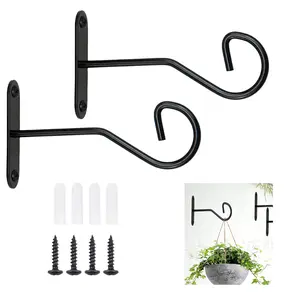 2-Pcs Plant Hooks, Outdoor Wall Hooks, Hanging Plant Hangers, Suitable for Pots, Bird Feeders, Lanterns, Wind Chimes, Street Lights, Versatile