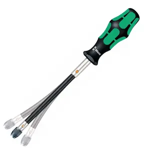 Wera 5028160001 Kraftform 392 Hexagon Flexible Shaft Bitholding Screwdriver, 1/4" Head, 177mm Blade Length, MULTI