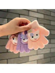 Cute Cat Knitted Gloves Women's Winter Thickened Warm Full-Finger Gloves