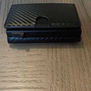 Men's Smart Wallet Card Holder, Leather Slim Minimalist 9-14 Card Capacity, ID Window, Cash Slot, RFID Blocking Protection  popup