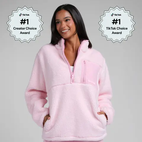 Comfrt | Teddy Half Zip | Plush High-Pile Pullover With Mock Neck & Half Zip