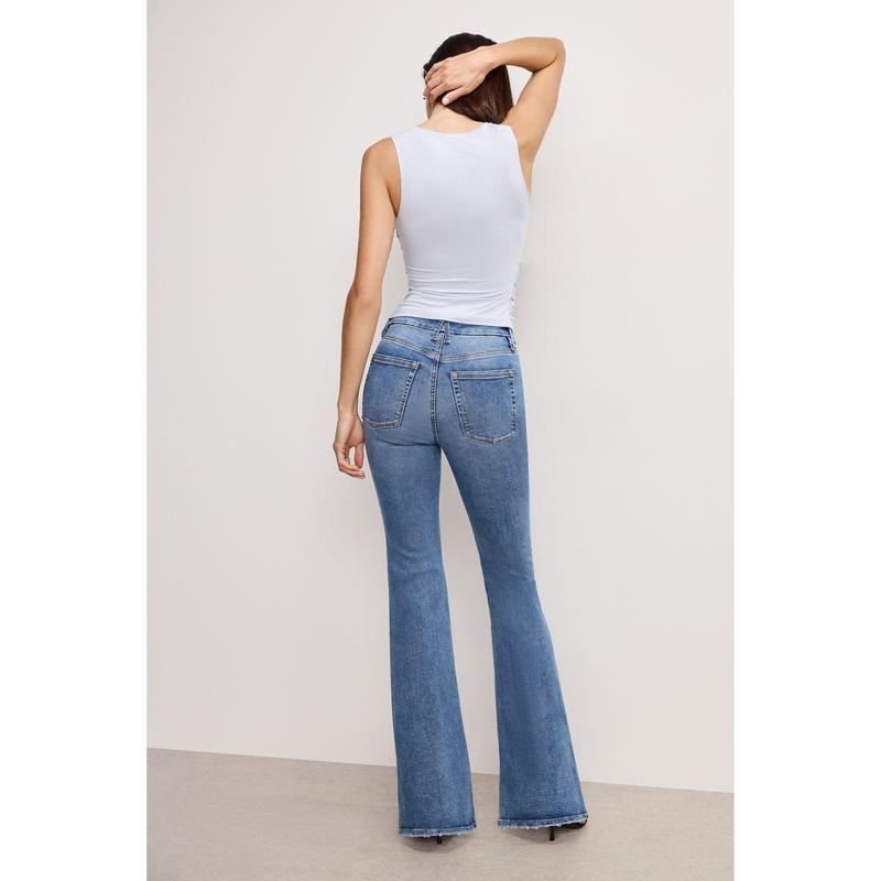 ALWAYS FITS GOOD LEGS FLARE JEANS | INDIGO316 Mid-Rise Tummy Control Stretchy Jeans