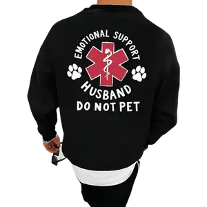 Emotional Support Husband Shirt, Funny Do Not Pet Medical Symbol T Shirt For Spouses, Gift For Husband Boyfriend Him, Short Sleeve Crew Neck Top, Crewneck Top