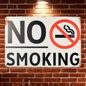 Vintage 'No Smoking' Metal Tin Sign – Classic Wall Decor for Kitchen, Bar, Club, or Living Room – Durable and Stylish Decorative Sign, Ideal for Enhancing Any Room’s Atmosphere Home Decoration