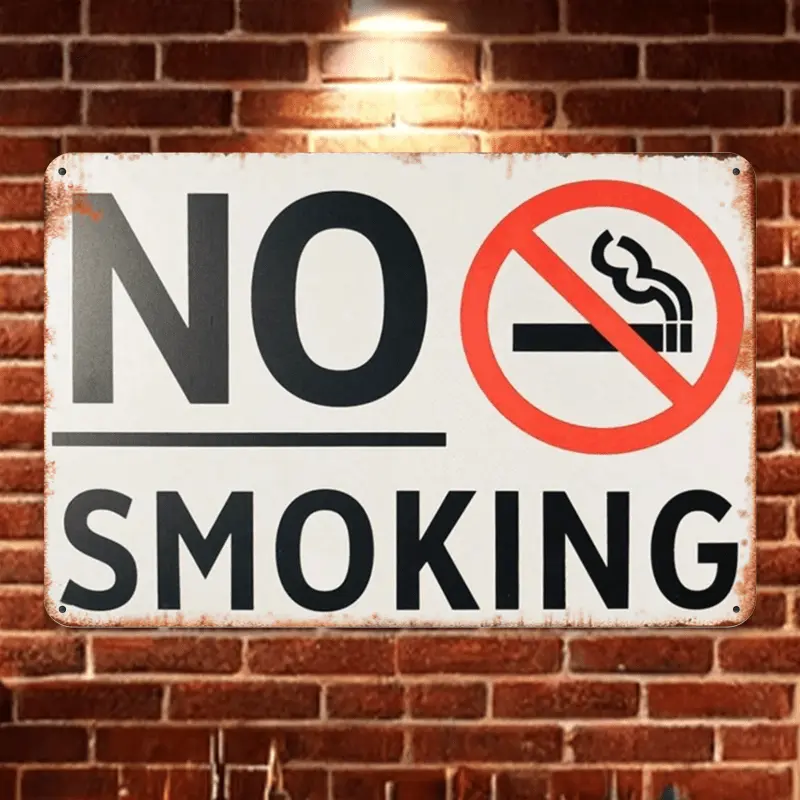Vintage Cast Iron 'No Smoking' Plaque - Durable, Stylish Home Decoration, Vintage Plaque Decor for Kitchen, Bar - Classic Wall Decor for Home Supplies