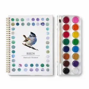 Watercolor Book with Paint Set – 16 Colors Portable Painting Kit, Sketchbook, Beginner Friendly Watercolor Pad for Travel, Sketch & Art Practice