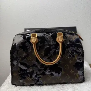 Pre-owned Louis Vuitton Canvas Shoulder Bags Limited Edition Monogram Fleur de Jais Speedy 30 bag