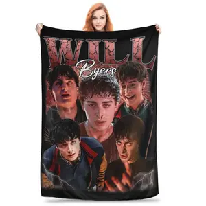 Soft Funny Throw Blanket Will Byers Flannel American Blankets Lightweight Warm Plush Air Conditioned For Teen Couch Bed Sofa Living Room Chair