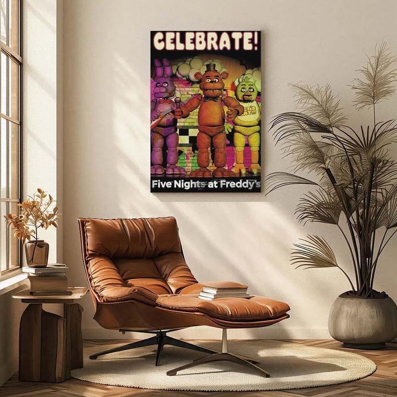 Five Nights at Freddy's Poster Bedroom Decor Set for Boys' Room - Fun Themed Room Decor Piece Ideal Gift for Kids