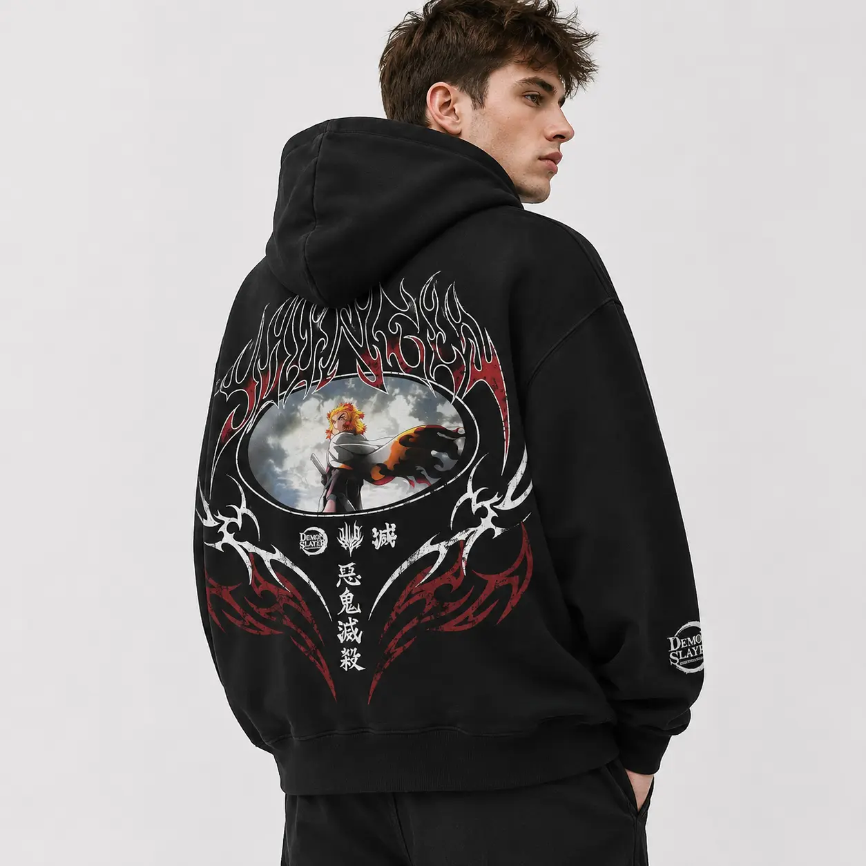 Yla Flame Warrior Inspired Graphic Hoodie, Vintage Anime Style Oversized Hoodie, Gothic Streetwear Pullover Sweatshirt, Unisex Casual Hooded Jacket, Gift for Anime Fans