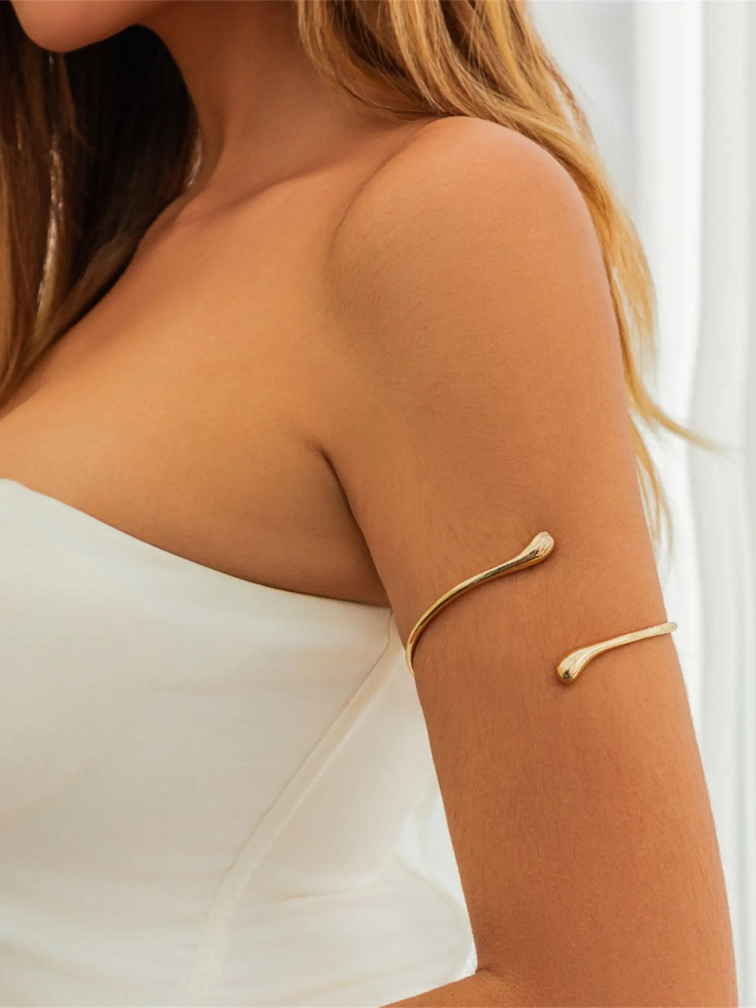 Punk Alloy Upper Arm Bracelet Bracelet Jewelry Women's Geometric Open Upper Arm Cuff Armband Armband Bracelet Jewellery Women Elegant Adjustable Minimalist Bangle Metal Bracelet