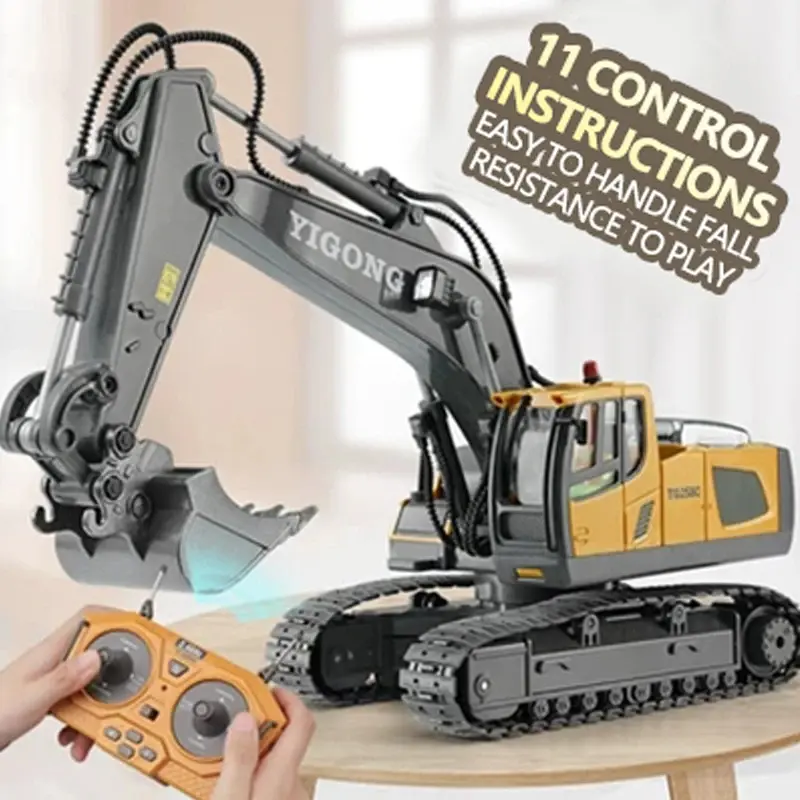 Remote Control Toys  Cars RC Lorries,2.4G 1:20 RC Car 11 Channels Kids Rc Car Alloy RC Excavator Remote Control Toys