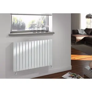 Rosy Vertical | Wall Mount Hot Water Radiator | H 2'0" x W 1'6" } Traffic White