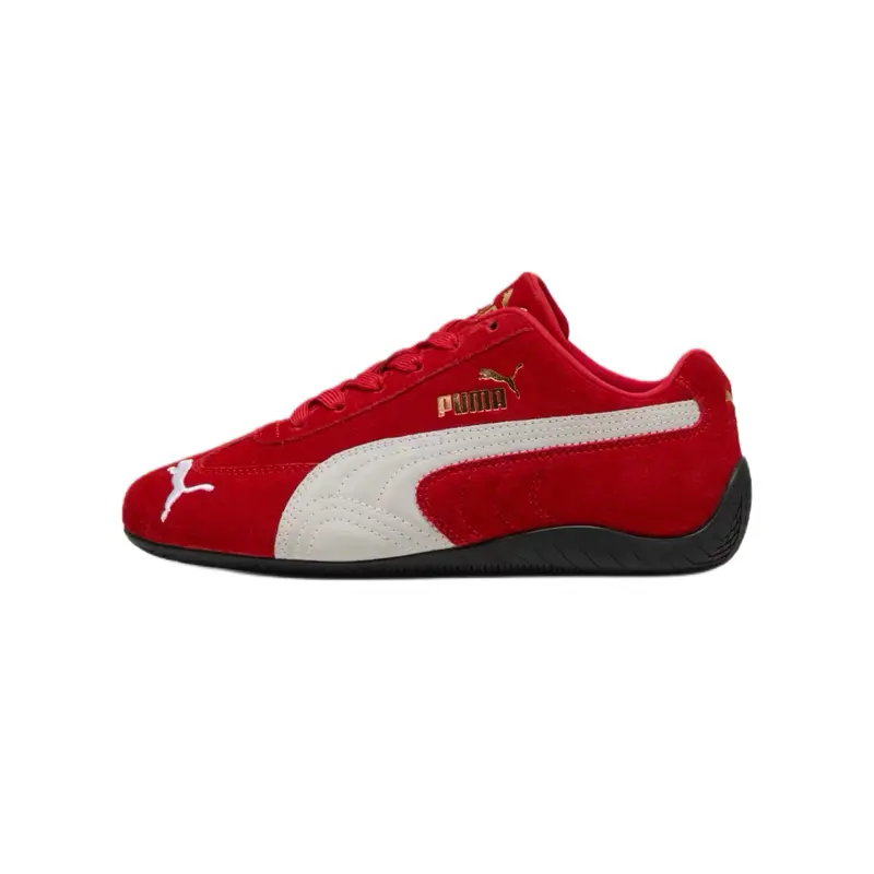 Puma Speedcat OG Embroidered Red White Women's Low Top Sneakers - Athletic Fashion, Casual Trendy, Sporty Chic Footwear for Daily Lifestyle Walking (Youth Sizes Available)
