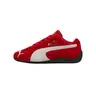 Women's Puma Speedcat OG Street Low Stylish Casual Embroidered Red Suede Sneakers - Tactile Embroidery Stripes, Soft Sporty Upper, Racing Heritage, Steady Traction, Youth/GS Sizes, for Daily Walking