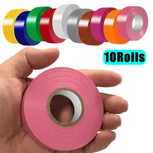 10 Colors Electrical Tape Matte Rainbow 3/4-Inch by 60 Feet, Strong Adhesive, Durable, Easy-Wrap