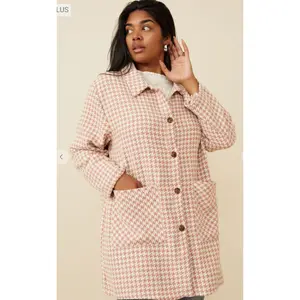 Pink & Cream Houndstooth Coat