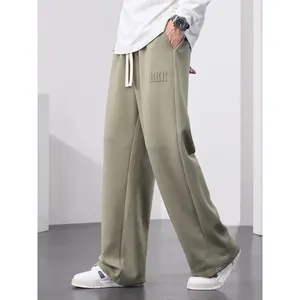 Men's Straight Sweatpants Drawstring Baggy Wide Leg Pants Fashion Letter Casual Trousers Streetwear Male Clothing Plus Size 8XL