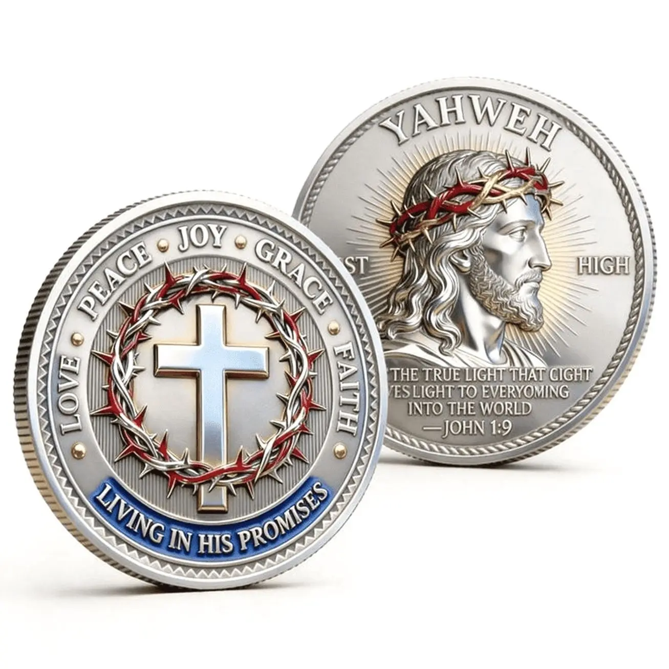 Collectible Souvenir Keepsake Double-Sided Design Available in Silver Gold and Rose Gold