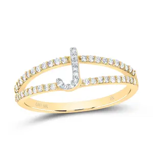 1/4Ctw-Dia Nk Gift Initial "J" Ladies Ring (1.61 grams)